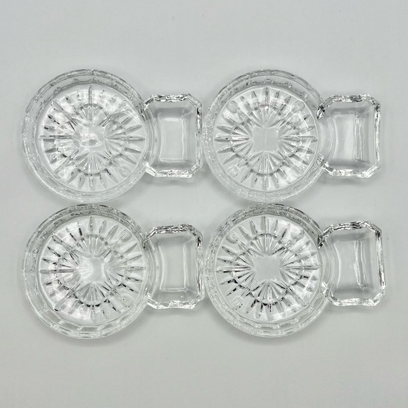 Godinger Freedom Coasters Spoon Rests Combo Clear Crystal Glass Set Of 4 Vintage - Picture 2 of 10